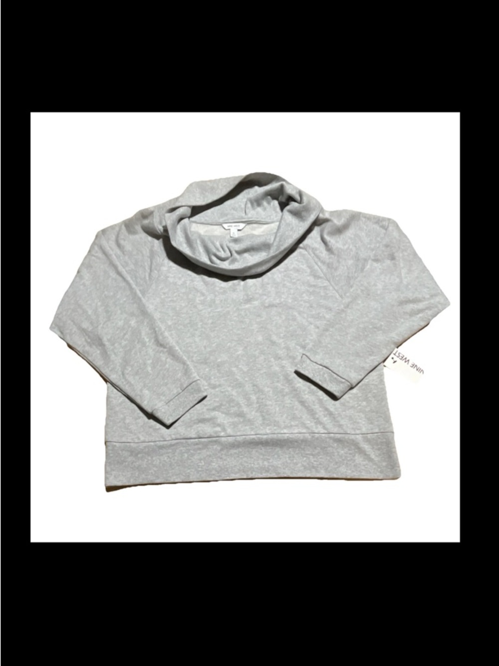Nine West Heather Gray Cowl Neck Pullover Sweater